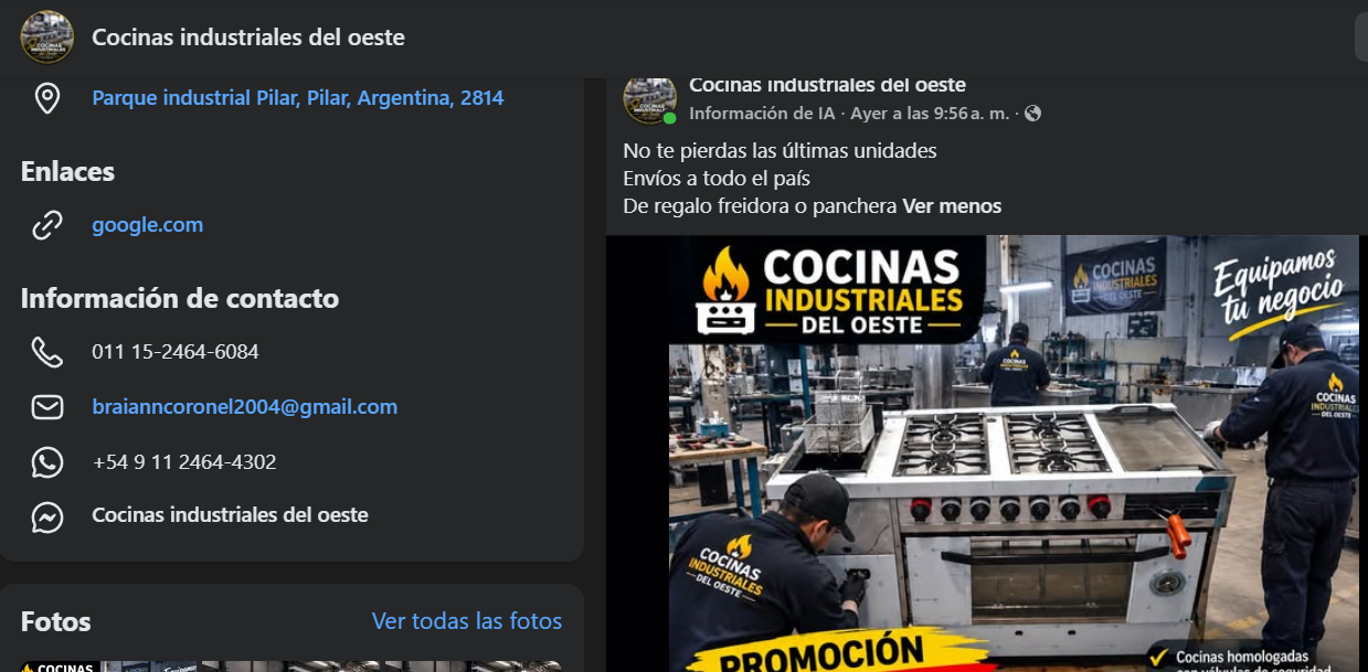 Estafa cocinas industriales del oeste
